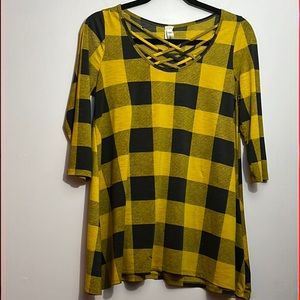 Lovely J, Lovely flared tunic, small, laced neck, 3/4 sleeved